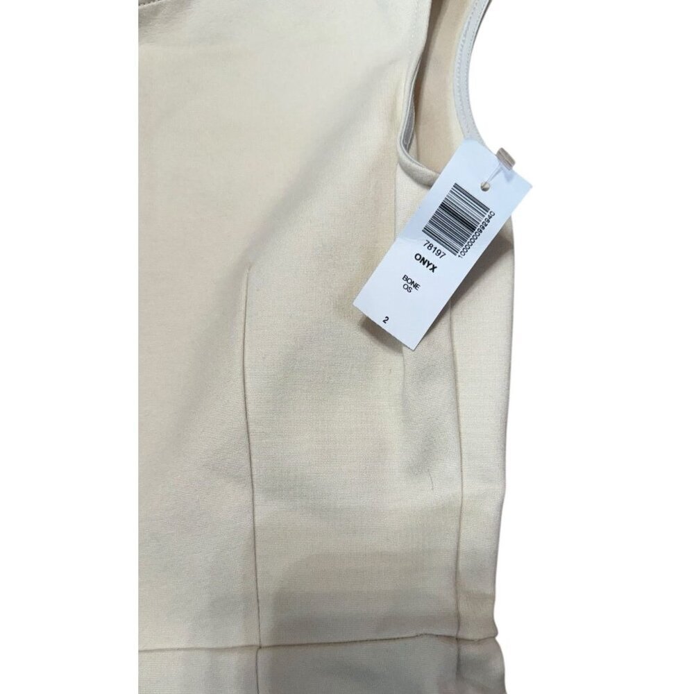 Babaton Sz 2 Dress Sleeveless ONYX Mini Off Shoulder Bodycon Classic Minimalist - Picture 3 of 13